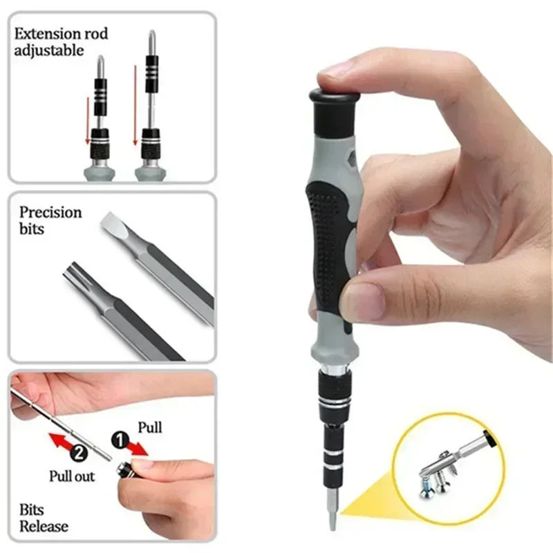TINSOL 115 in 1 Multifunctional Magnetic Screwdriver Set Screw Driver Bits PC Computer Phone Watch Repair Hardware Tool Kit