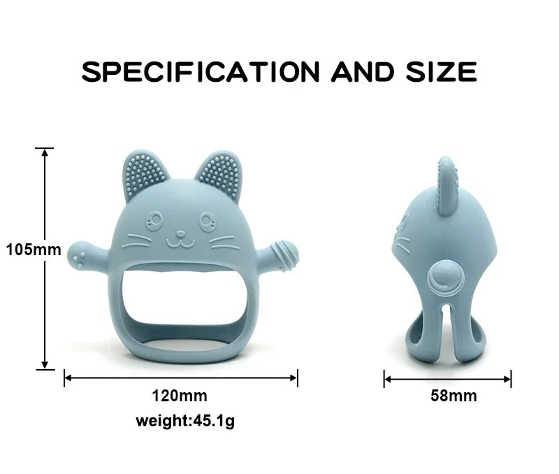 Baby Teether Cat Gloves Teether Silicone Anti-eating Hand Molar Stick Massage Gums Baby Anti-biting Teether Baby Accessories
