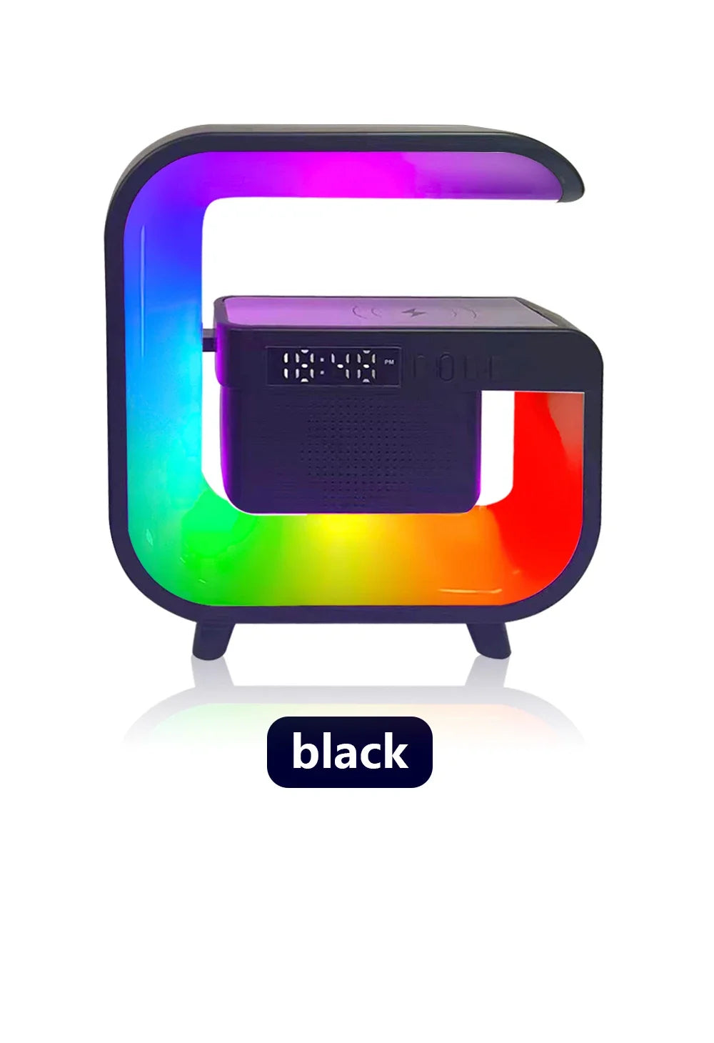 Wireless Charger Stand with Bluetooth Speaker and RGB Light - G3 Black Tidesmit