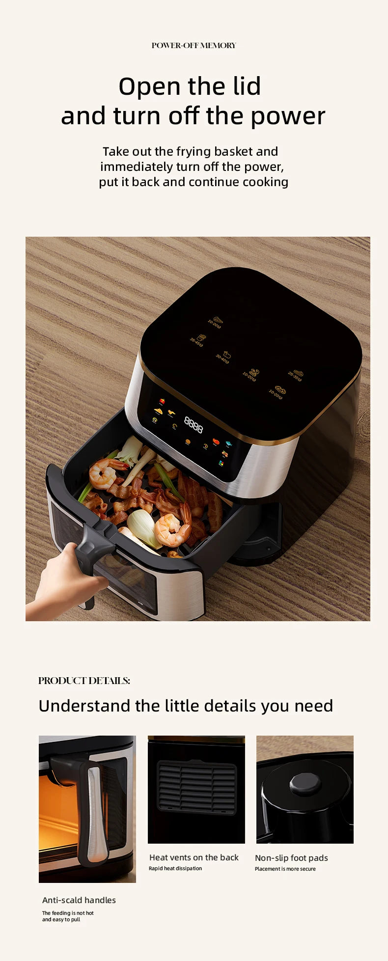 Best Selling Air Fryer 10L with Easy-View Window, Touch Controls, Nonstick, Low Fat Healthy Oil Free Frying