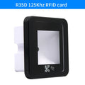Black R35 125kHz RFID reader with front scan window and QR icon