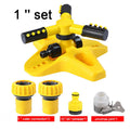 Yellow 360 rotary sprinkler 1-inch set with nozzle head and connection fittings included