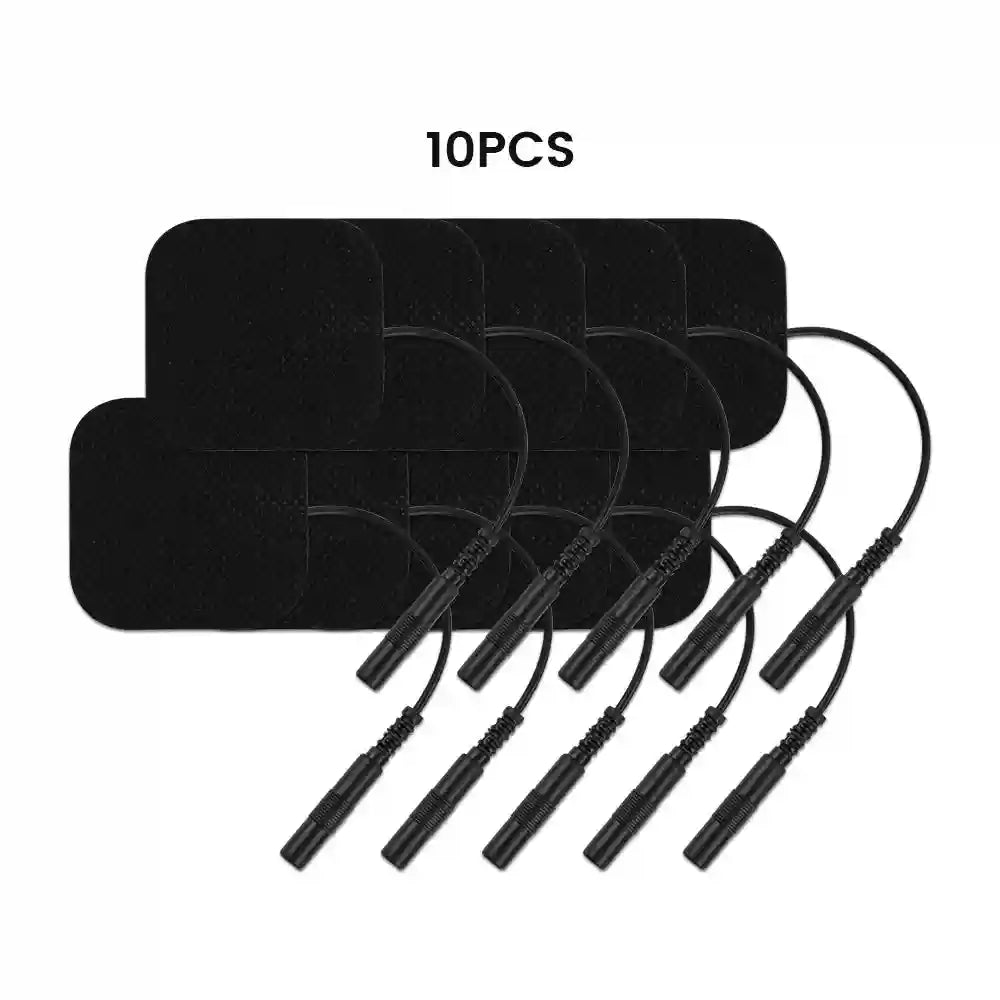 TENS Unit Electrode Replacement Pads - Medical Grade Self-Adhesive Set Massage Roller 10pcs black 4x4cm Tidesmit
