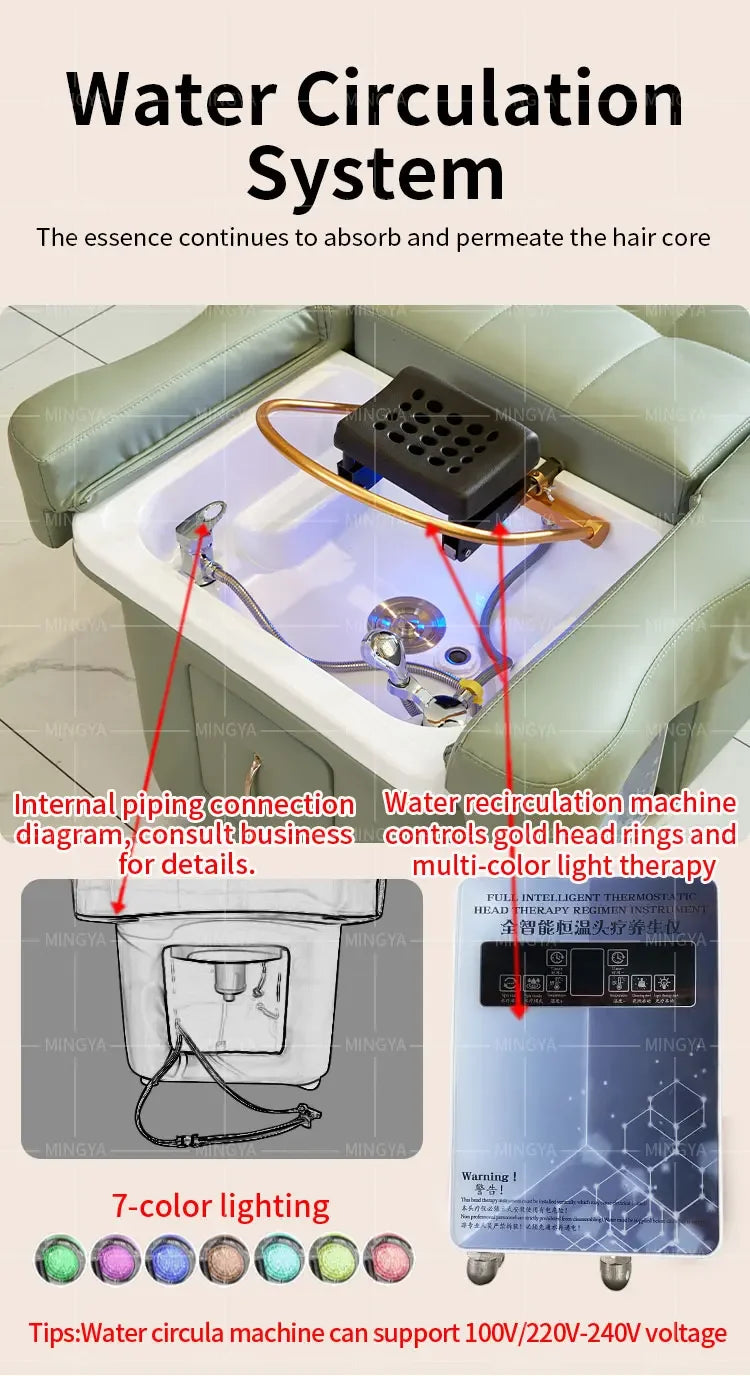 Electric Shampoo Bed for Head Therapy | Adjustable Salon Sofa | Tidesmit Massage Chairs Tidesmit