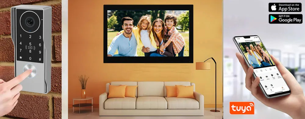 2Wire Tuya Smart Video Intercom Doorbell 5G WiFi 7/10inch Touch Screen 1080P Metal Outdoor Camera Doorphone Password 5in1 Unlock