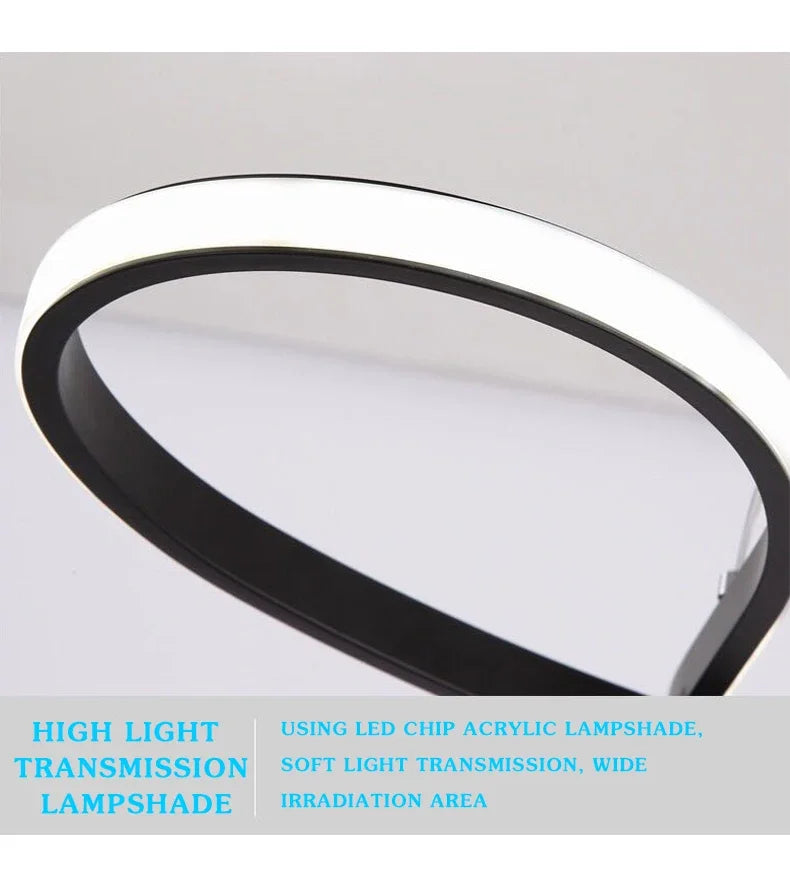 Modern Nordic LED Ring Light | Dimmable Minimalist Home Lamp 92cm Tidesmit