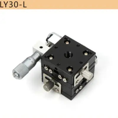 Manual micrometer sliding stage, LY30-L, black platform with left micrometer handles