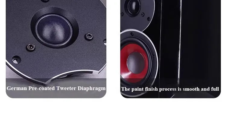 FD42 HIFI Passive Bookshelf Speaker 4 Inch Piano Paint 80W Output Power Home Wooden Fever Passive Speaker 1 Inch Tweeter Unit