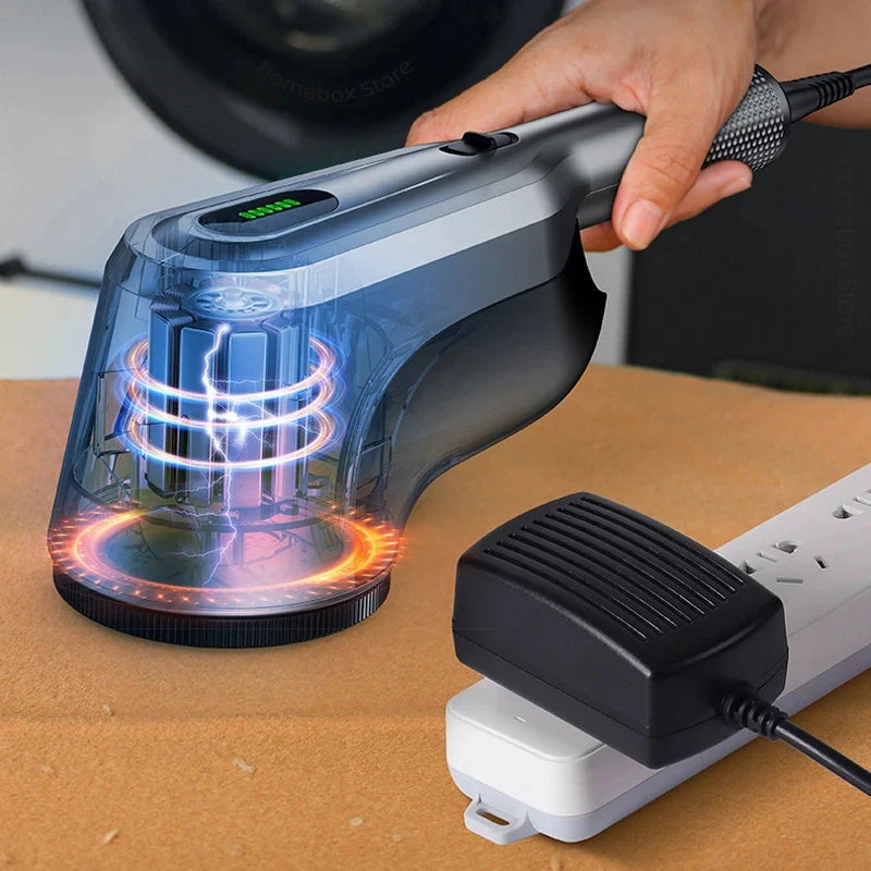 Tidesmit 60W professional lint remover showing the internal spool mechanism and high-performance shaving head detail.