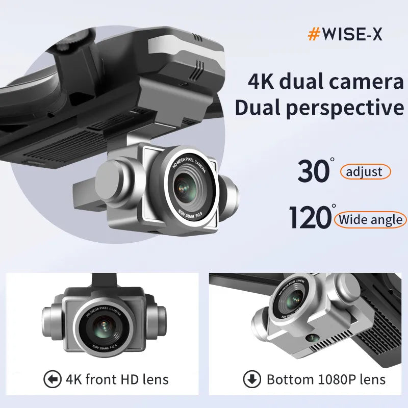 4K Dual Camera Drone: Foldable Beginner GPS Drone with Height Hold Tidesmit