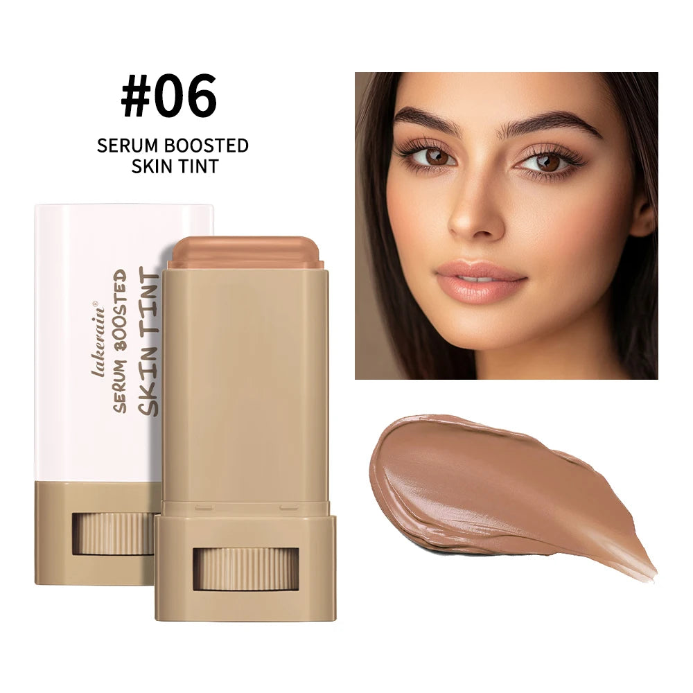 Tidesmit serum boosted foundation stick showing silky texture and moisturizing coverage for natural skin tone