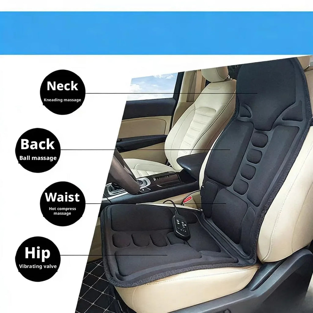 Heated Electric Massage Cushion for Car - Portable Muscle Relief Massage Cushion Tidesmit