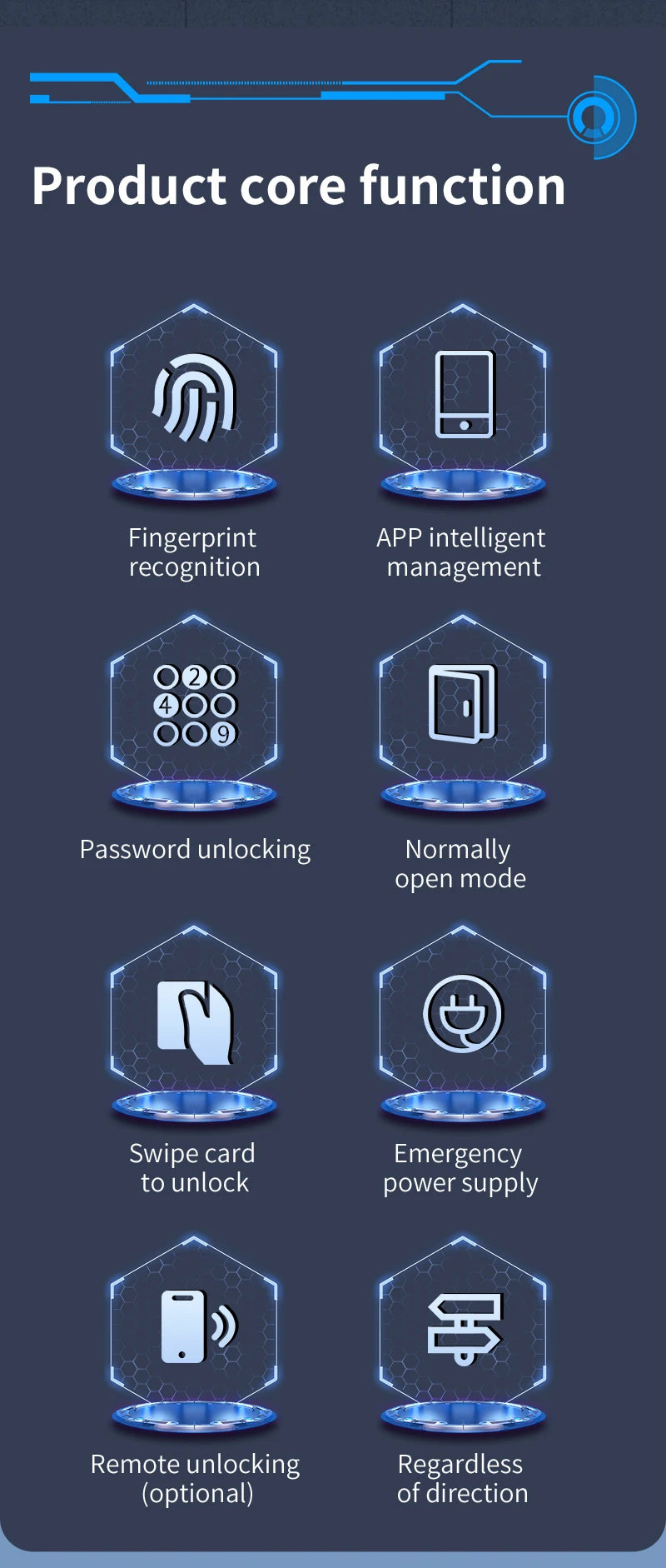 FUERS Tuya Smart Fingerprint Door Lock Handle With Fingerprint Password Bluetooth Key Swipe Card Remote Unlock Four Ways To Open