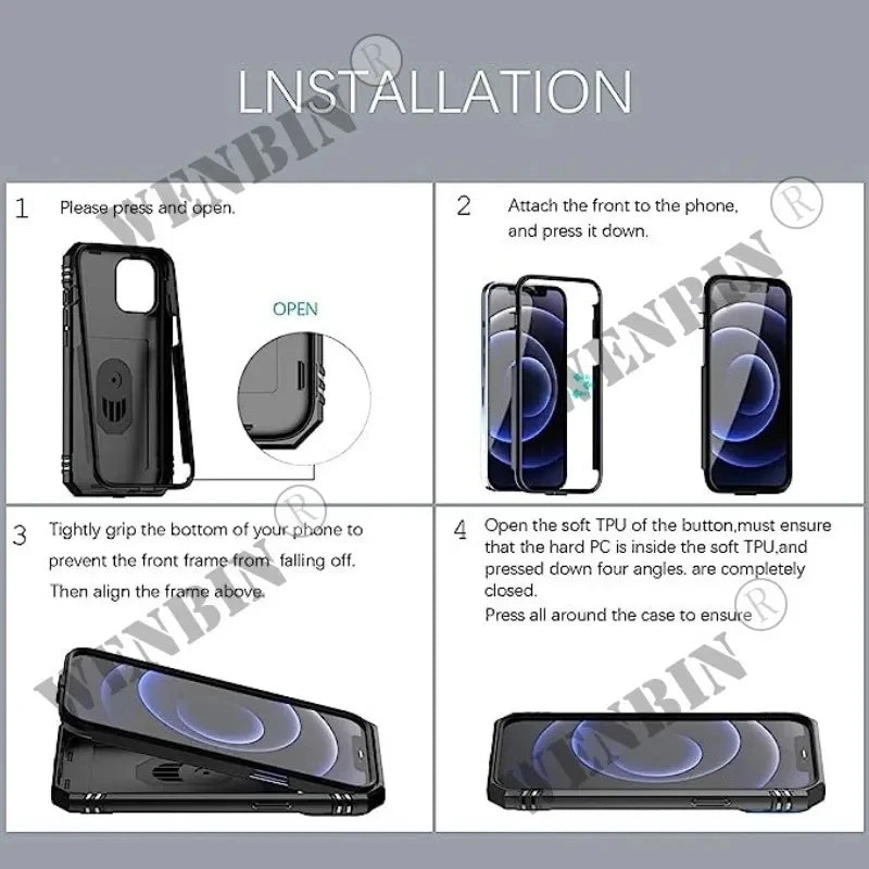 iPhone 16 Pro Max Case with Kickstand and Camera Guard Protection Tidesmit