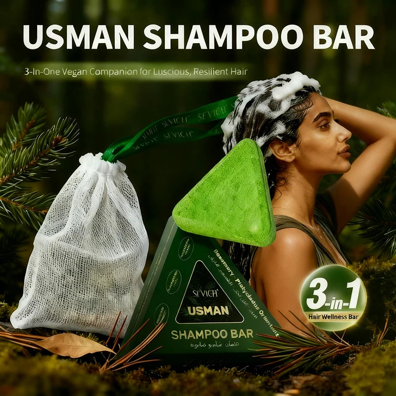 Usman Shampoo Bar Usman Grass Natural Soap Hair Nourishing Shampoo Soap Oil Control Relieves Scalp Itching Strengthens Hair Root