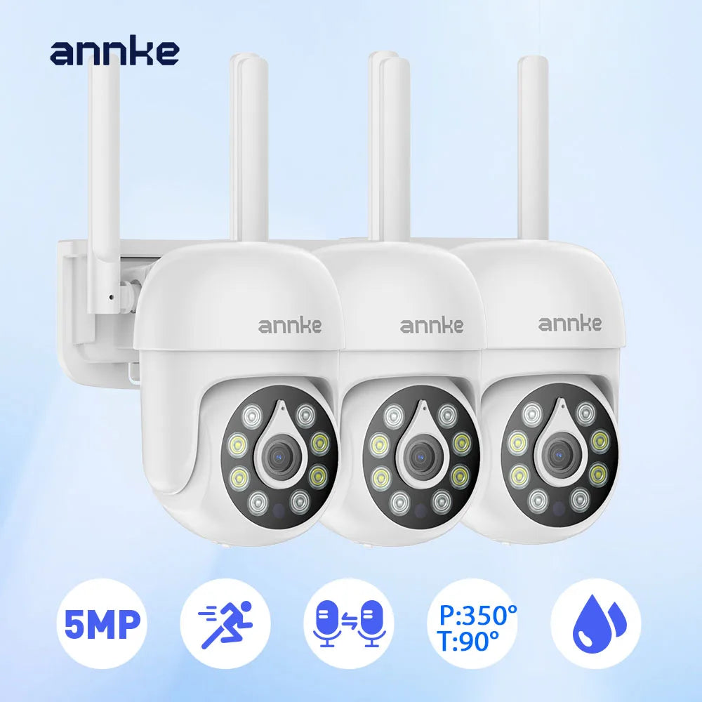 ANNKE Smartest 5MP Super HD PT Camera Security POE Camera 8X Digital Zoom Surveillance IP Camera With Detection Audio Record