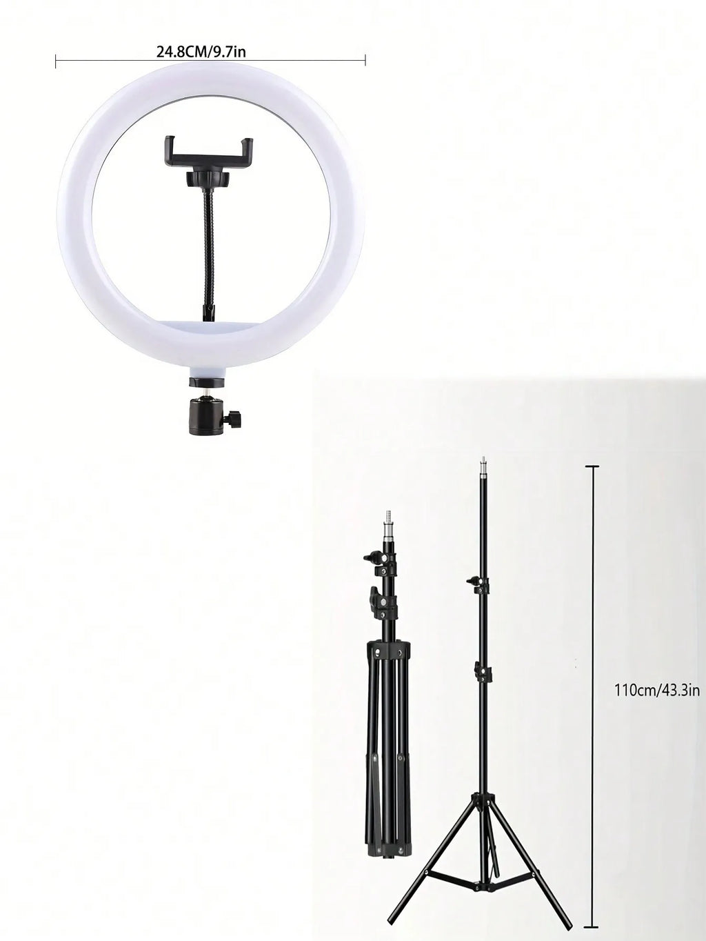 10-Inch LED Ring Light with Tripod Stand - Adjustable Color Temp Tidesmit