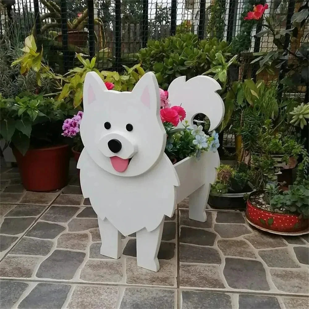 Cute Animal DIY Flower Planter PVC Pet Dog Potted Garden Yard Decoration Plant Container Holder Decor Garden Flower Pots  Orname