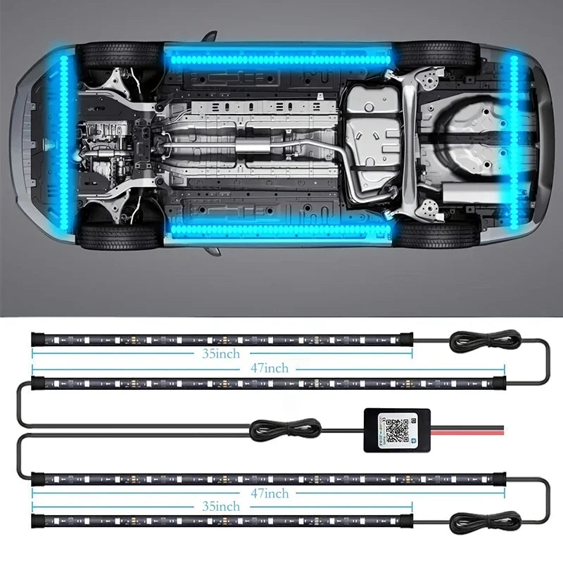 Car Underglow LED Light Kit RGB Dream Color - App Controlled Tidesmit Tidesmit