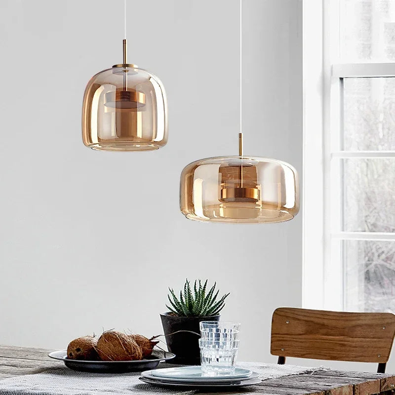 Modern Nordic Glass Ring Light | LED Adjustable Pendant Fixture Tidesmit