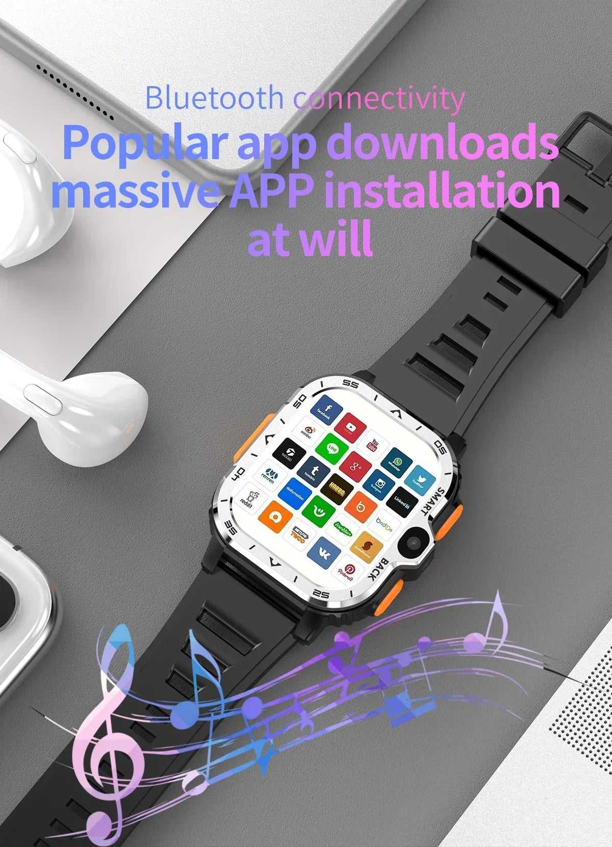 2026 PGD Android Smart Watch Men GPS 16G/64G ROM Storage HD Dual Camera NFC 2G 4G SIM Card WIFI Wireless Fast Internet Access