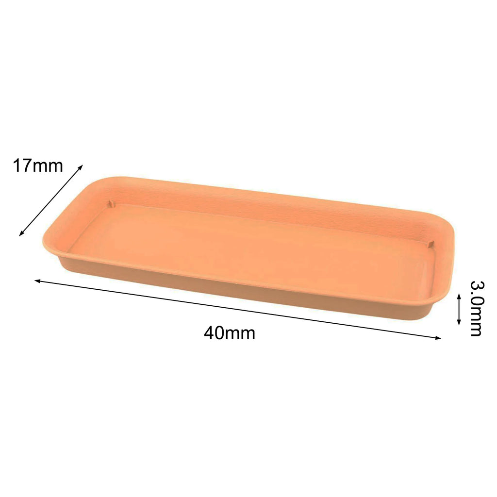 Rectangular plastic plant water tray with shallow lip
