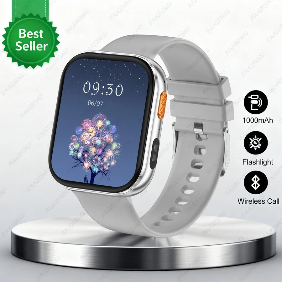 New Smart Watches Men 1000mAh Battery Heart Rate Sleep Monitor Bluetooth Call IP68 Waterproof Smartwatch Women For Android iOS