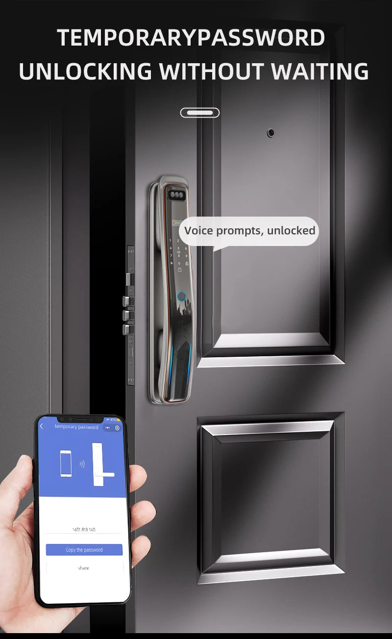 Wifi Wishome APP Face Recognition Smart Door Lock With Camera   Digital Door Lock Automatic Door Lock