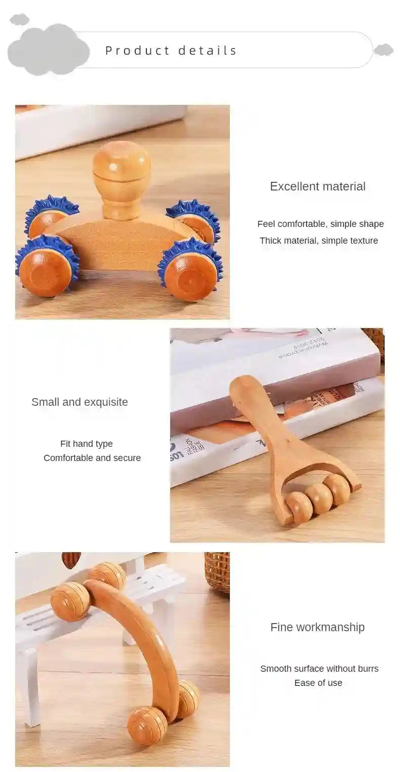 Wooden Massage Roller for Deep Tissue Muscle Relief - Tidesmit Massage Roller Tidesmit