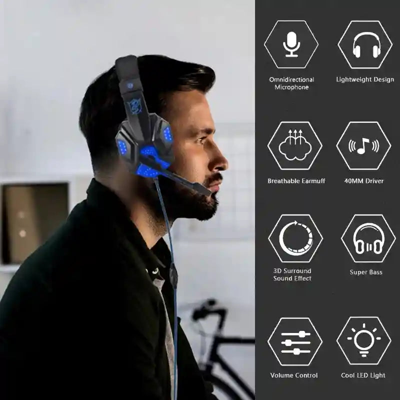 Wired Gaming Headset with Microphone - 7.1 Surround Sound for PC and PS5 Tidesmit