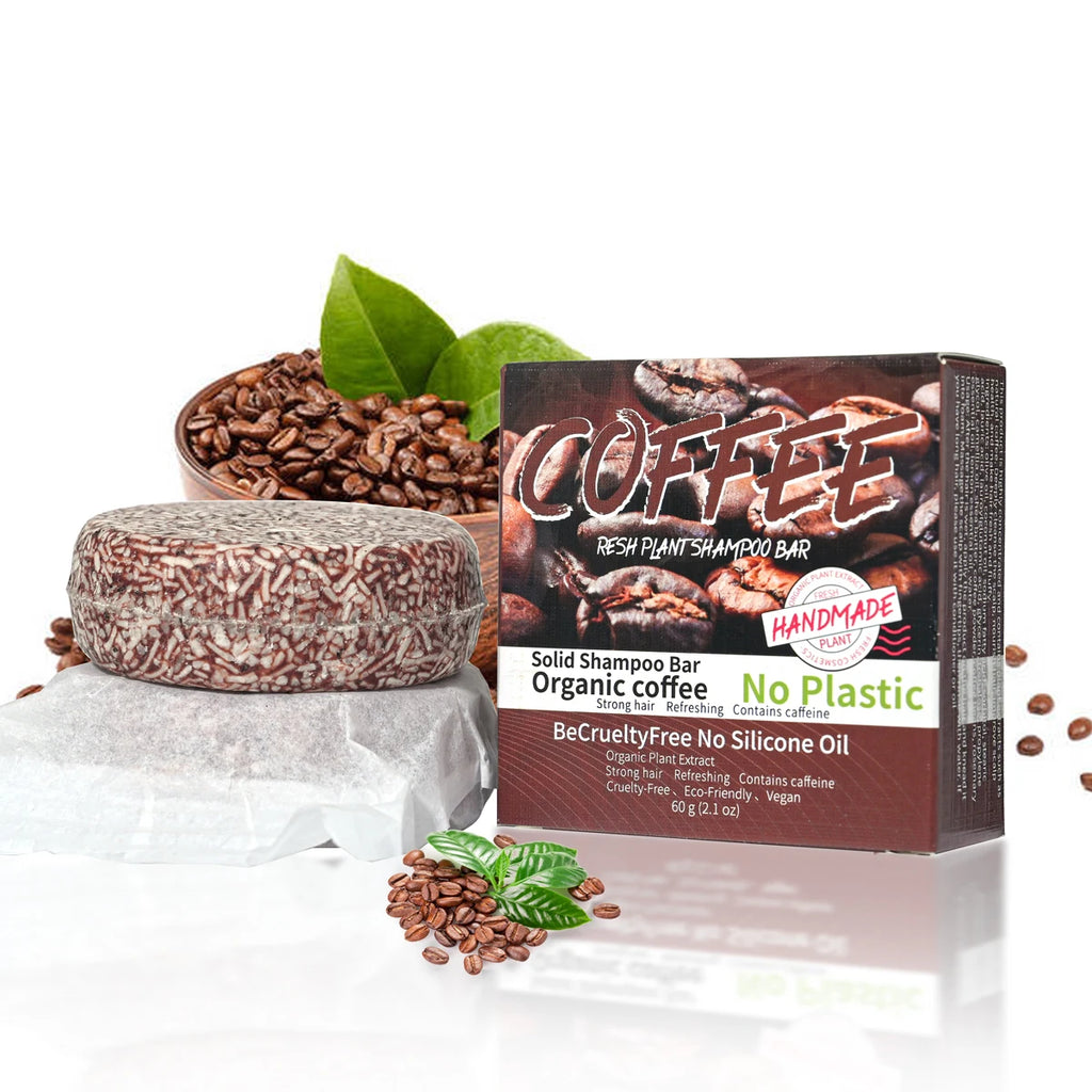 J+60g Coffee Solid Shampoo Moisturizing Cleaning Decontamination Oil Control Dandruff Removing Hair Care Soap