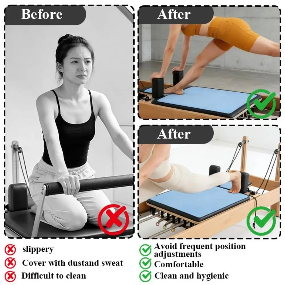 Portable Non-Slip Pilates Mats Absorbent Ultra-Thin Pilate Reformer Machine Cover Fleece Exercise Mat Pilates Training