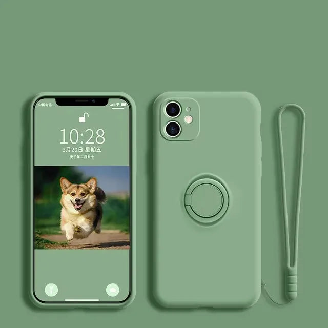 Magnetic Silicone Phone Case for Xiaomi Redmi with Kickstand New Green Tidesmit
