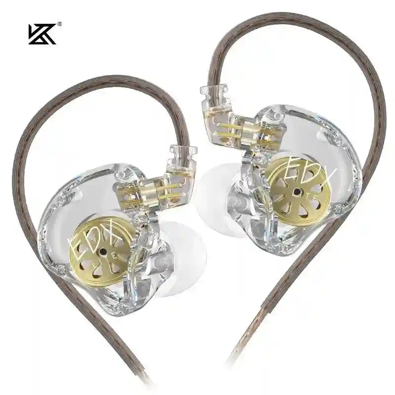 KZ EDX Lite In-Ear Monitor Headphones - Studio Sound Wired Earbuds EDXlite Clear NoMic Tidesmit