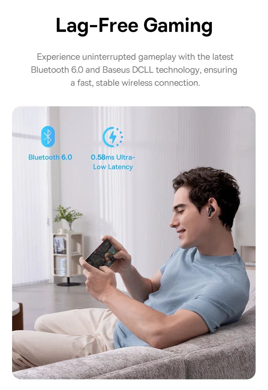 Baseus EP10 Pro ANC Earbuds Wireless Bluetooth 6.0 Earphones 50dB Realtime Adaptive Headphones 6 Mic Hi-Res LDAC IP55 Ear buds Tidesmit