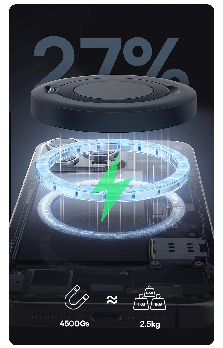 Magnetic Wireless Charger for iPhone 16/15 with Adjustable Stand Tidesmit