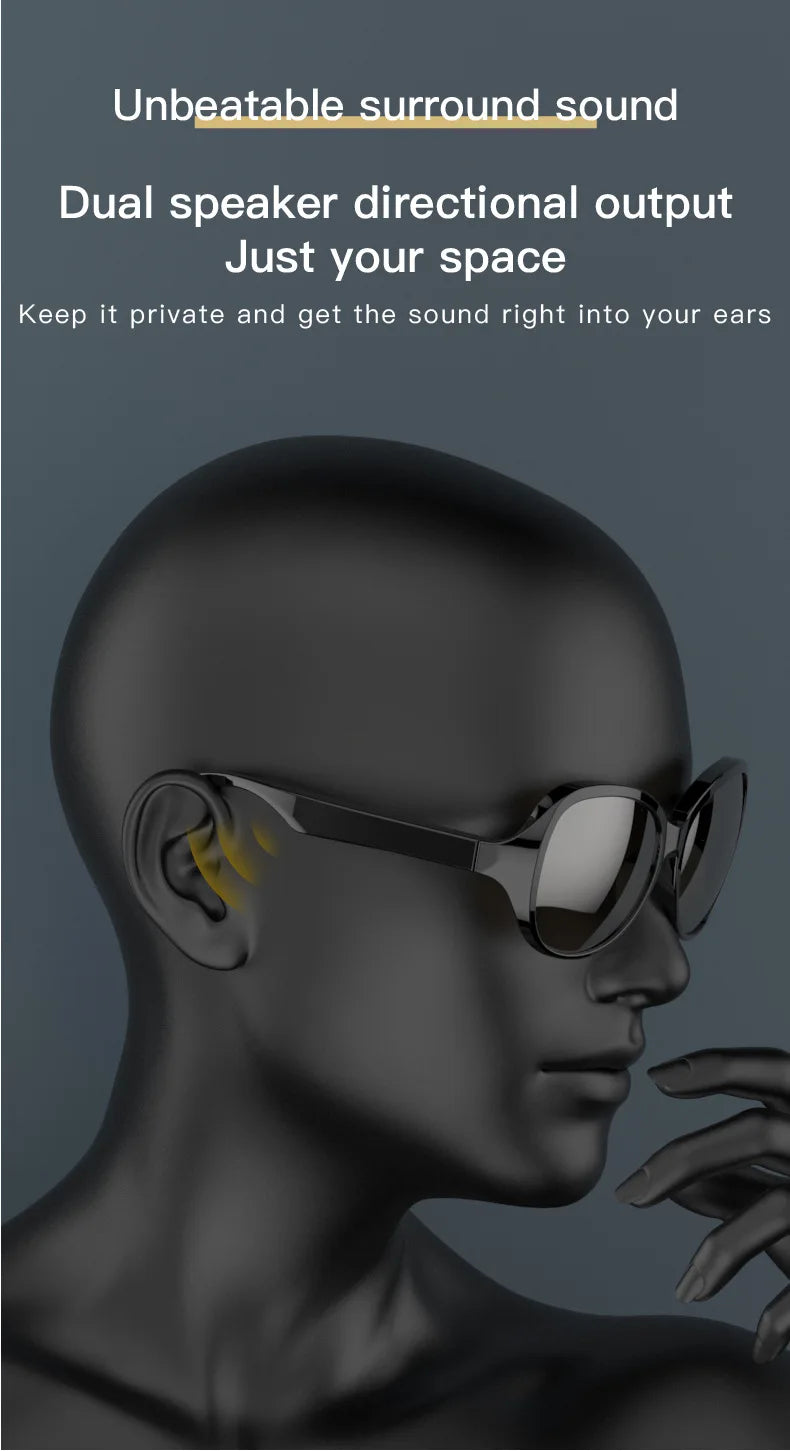 Smart Bluetooth Sunglasses with Spatial Audio and UV Protection Tidesmit