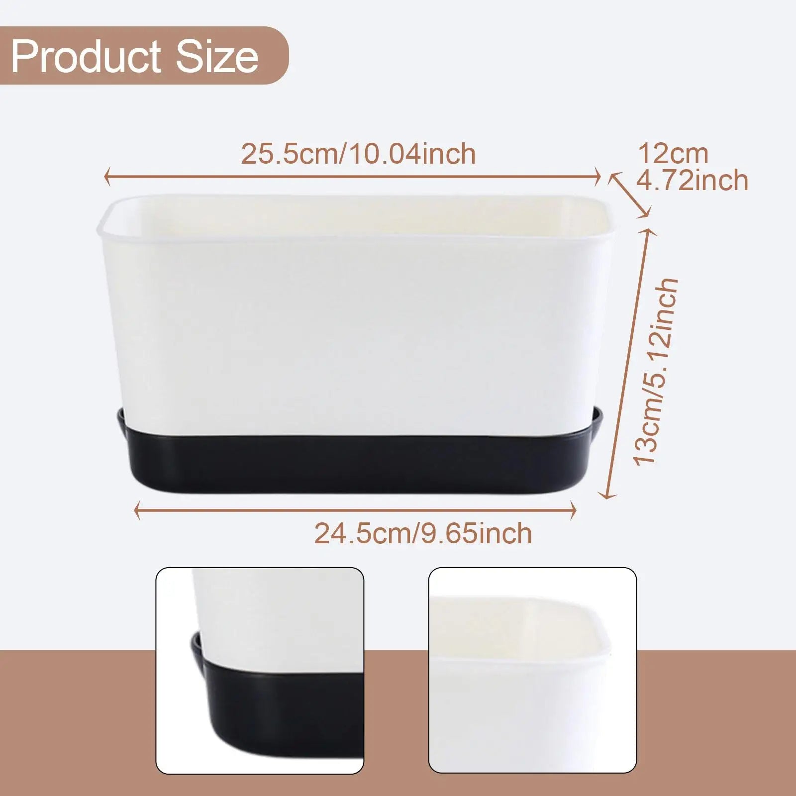 Window Box Planter Gardening Enthusiasts Gift Breathable Rectangular Flower Pot for Yard Porch Indoor Outdoor Patio Windowsill