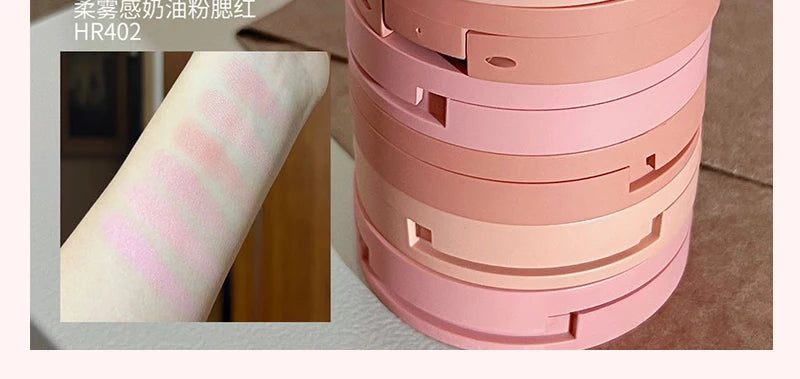Tidesmit Herorange HR402 peach orange powder blush soft matte long lasting waterproof face makeup texture close-up