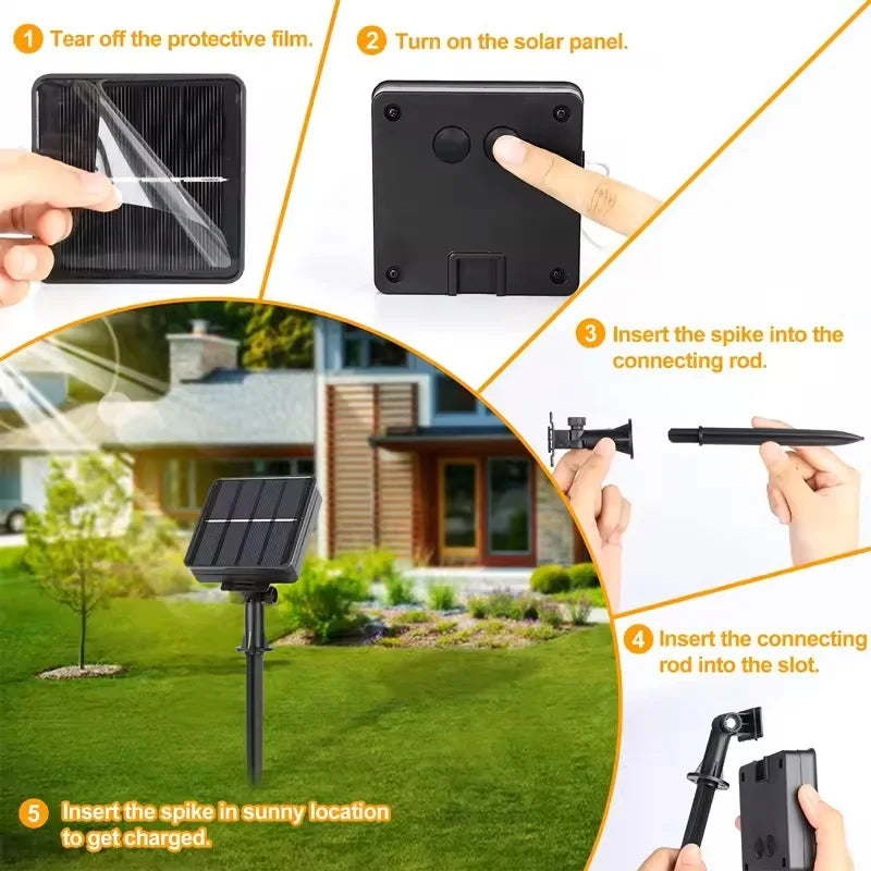 Outdoor Solar Powered Lighting LED Solar String Lights Courtyard Lights Waterproof Starry Fairy Lights For Festival Party