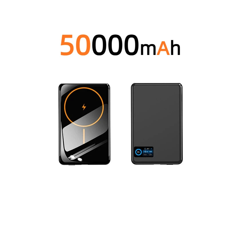 Tidesmit 50000mAh Magnetic Power Bank: Fast Charging Portable Charger Black 50000mAh Tidesmit