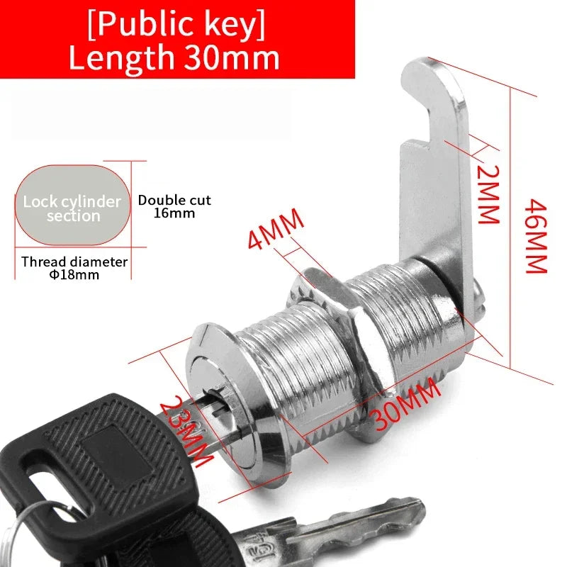 5/20/100SETS 16mm 20mm 25mm 30mm 35mm Metal Rotary Key Switch Push Button Lock Switch Latching Cylinder Cabinet Security Locker