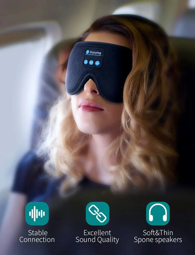 Sleeping Headphones Eye Mask - Bluetooth Wireless Sleep Mask for Travel Tidesmit