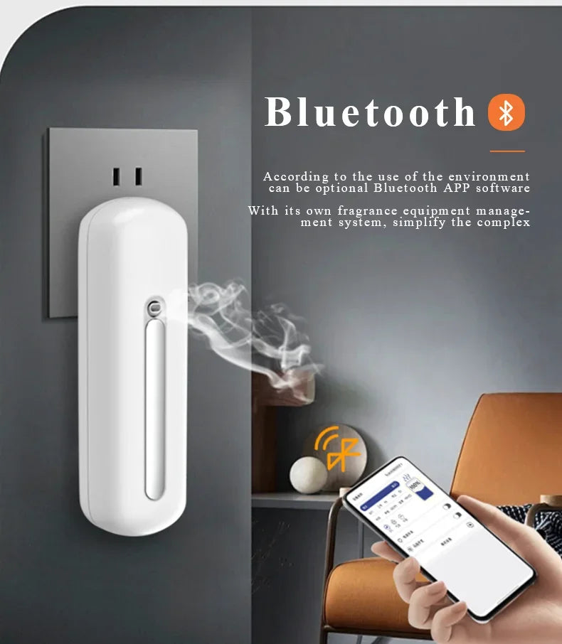 Bluetooth Smart Electric Wall Plug in Essential Oil Aroma Diffuser Waterless Scent Air Fragrance Scent Machine Bathroom Hotel