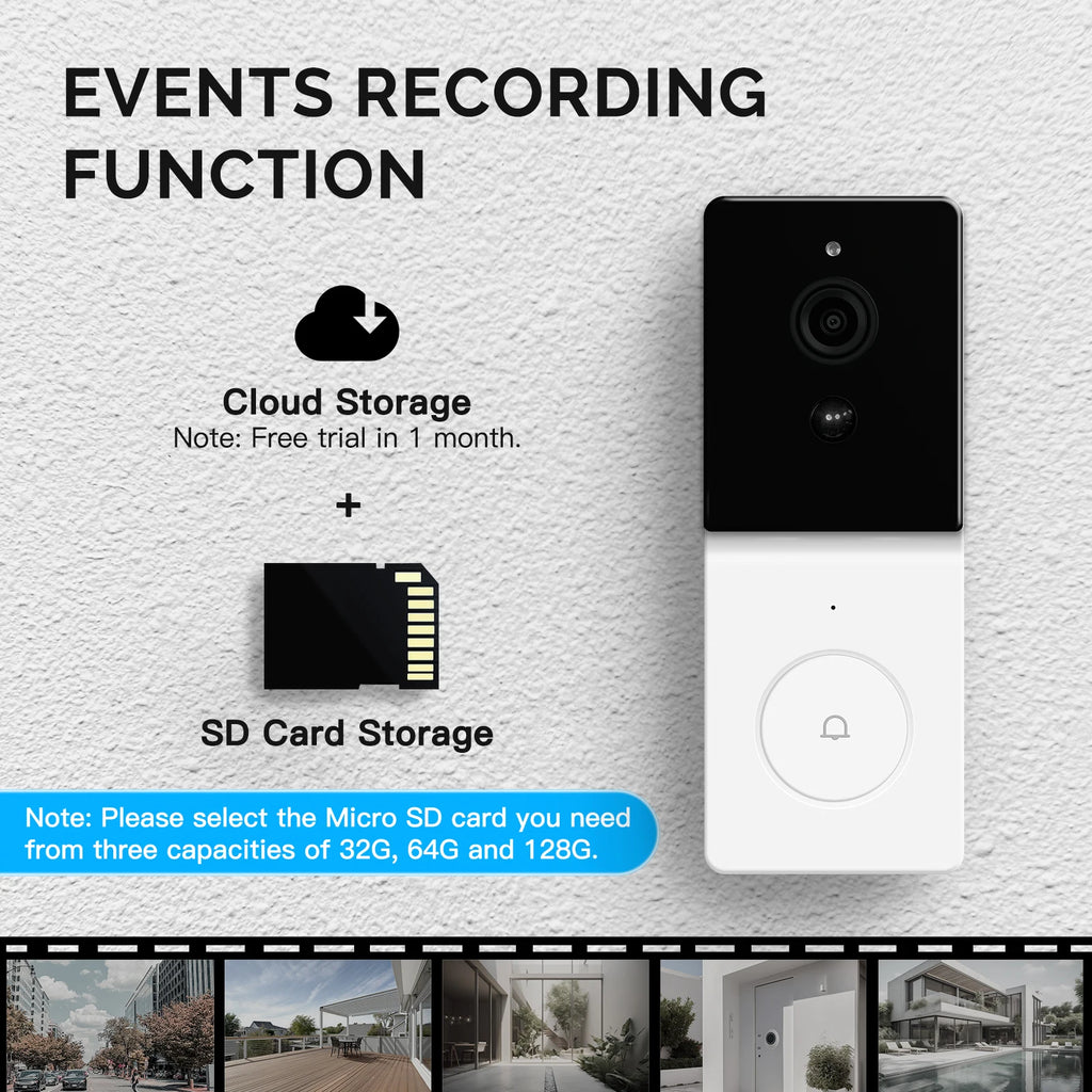 MOES Tuya Smart WiFi Video Doorbell Camera with 2-Way Audio Intercom, Night Vision & Wireless Door Product Home Security