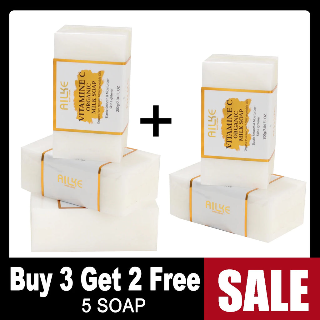 Ailke organic milk soaps containing vitamin C, whitening, wrinkle reducing, anti-aging, smoothing, and softening the skin,200g