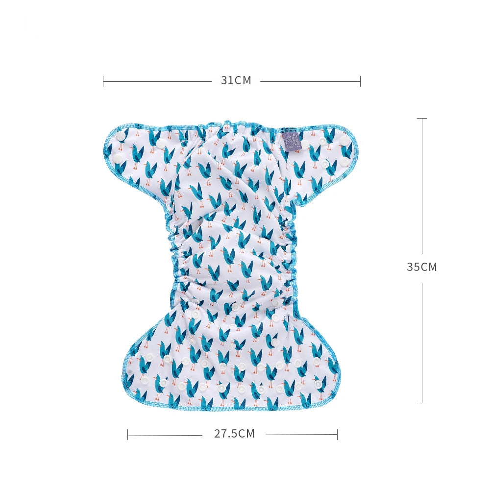 HappyFlute New Print  AI2 Snap Insert Bamboo Cotton&Velour OS Baby Napp One Piece Pack Baby Waterproof Night Diaper
