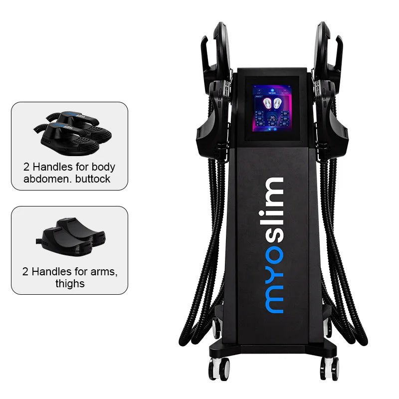 EMS Body Sculpt Machine - Professional Muscle Toning & Fat Reduction Fascia Gun 4 HANDLE RF Tidesmit