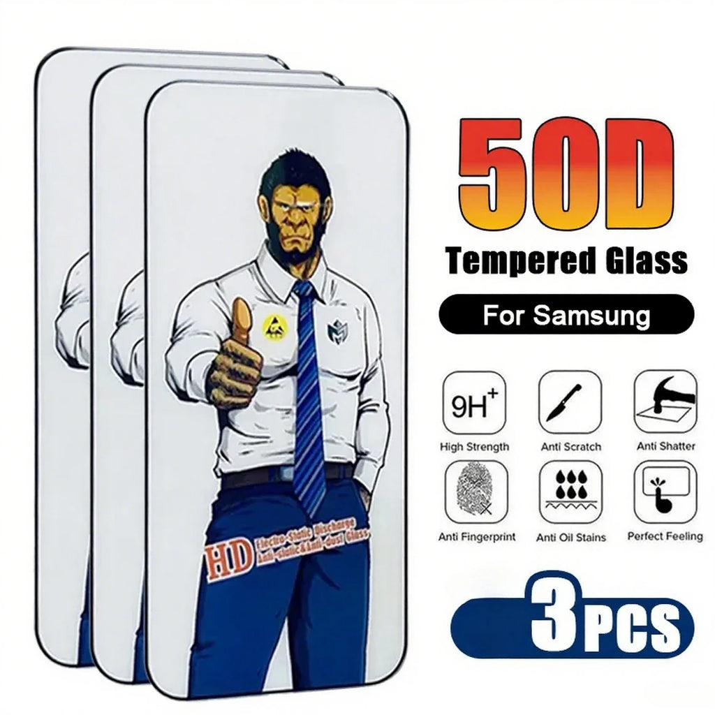 3PCS Fingerprint Unlock Tempered Glass Screen Protectors for Samsung Galaxy S25 S24 Ultra S23 S22 Plus S25Ultra HD Film Cover AE Tempered Glass Film 3 Pieces Tidesmit