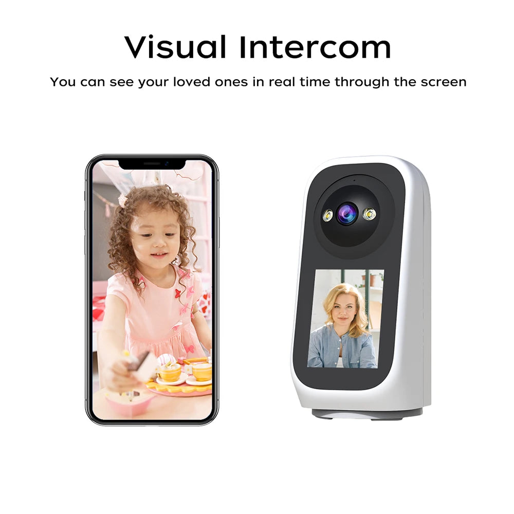 Jooan 3K PTZ IP Camera Video Call with 2.8Inch LED Screen Baby Cry Sound Detection Security Camera AI Tracking Baby Monitor